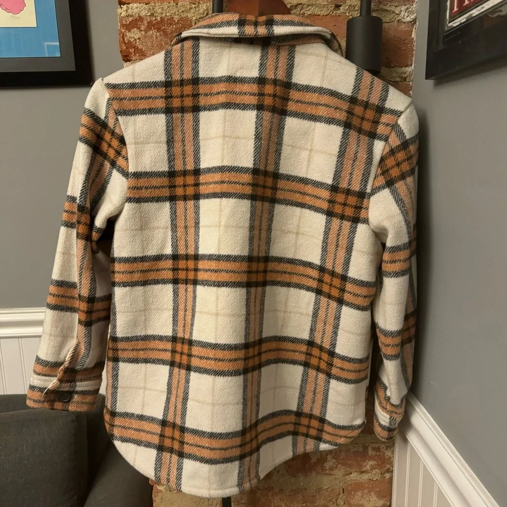 Old Navy Girls Brown Plaid Jacket/Shacket Size Large